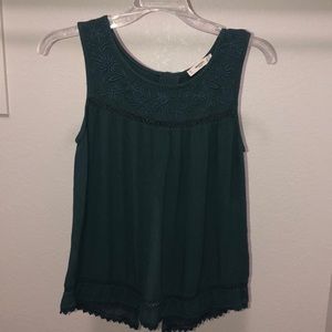 Mango Sleeveless Teal Blouse